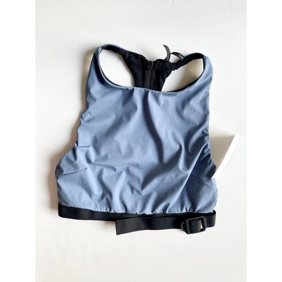 Koral High Neck Zip Back Sports Bra Blue Small
